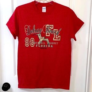 Gildan Coral Red Delray Beach Florida Tee
